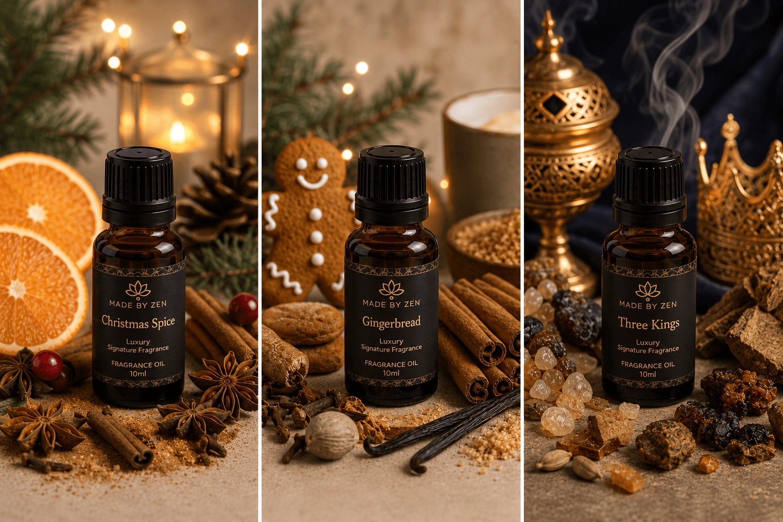 Zestaw 3 olejków zapachowych – Made by Zen Christmas Time – inne ujęcie