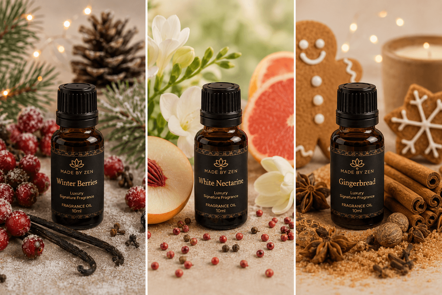 Zimowy zestaw 3 olejków zapachowych – Made by Zen Winter Nights – inne ujęcie
